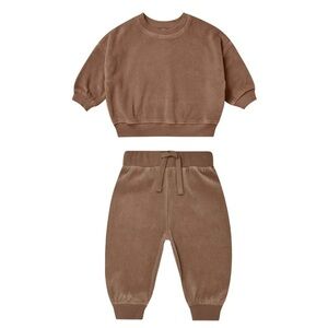 Pre-Owned Quincy Mae Velour 2 Piece Set Cocoa